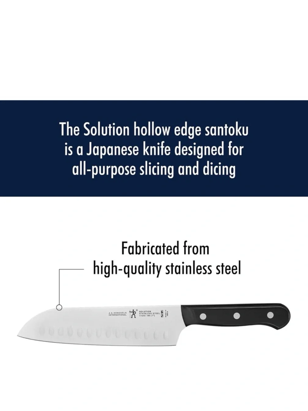 Henckel  Santoku Knife - Stainless Steel Blade